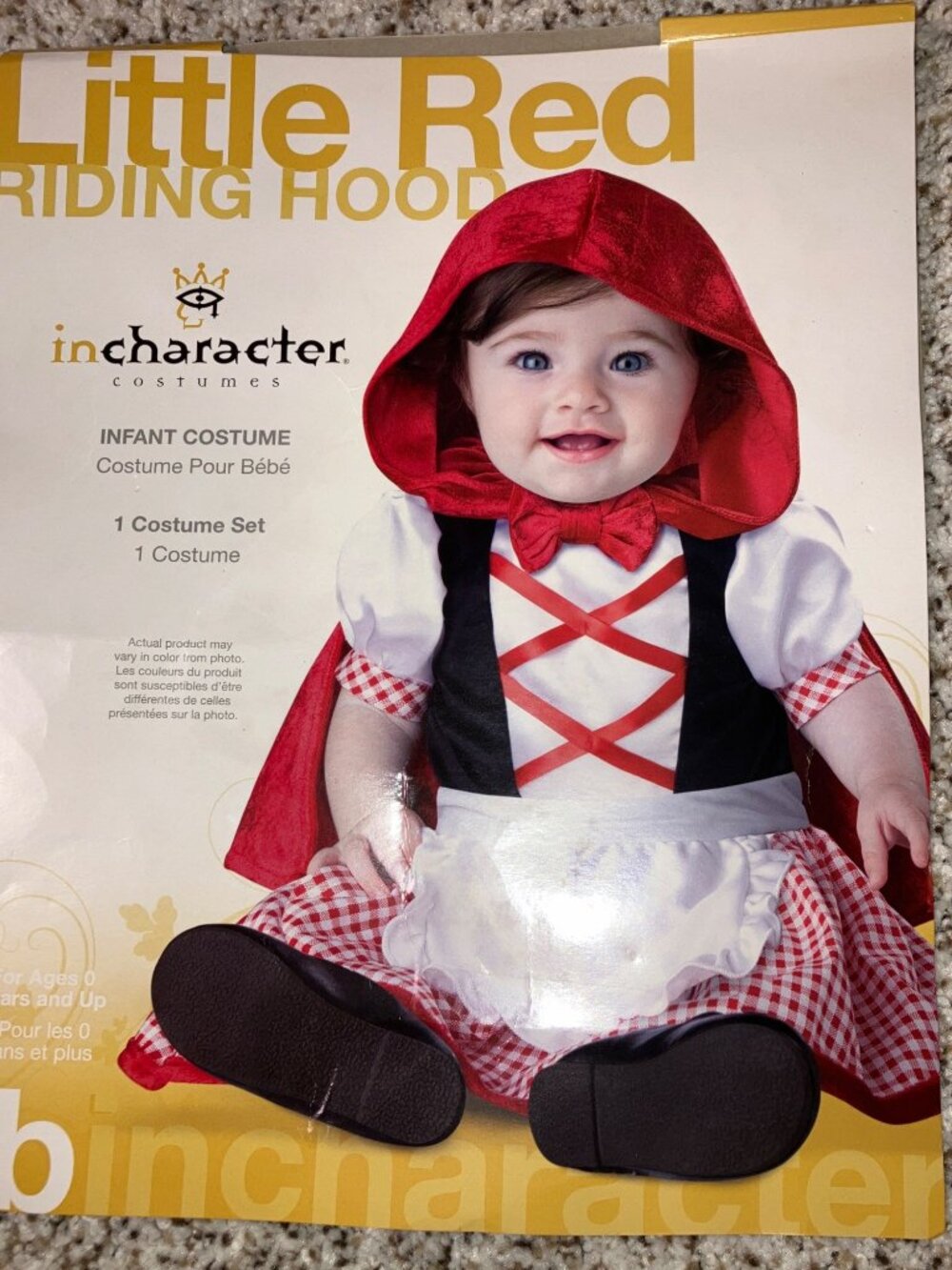 Little Red Riding Hood Baby Costume Set With Hooded Cape and Dress Infant Lg